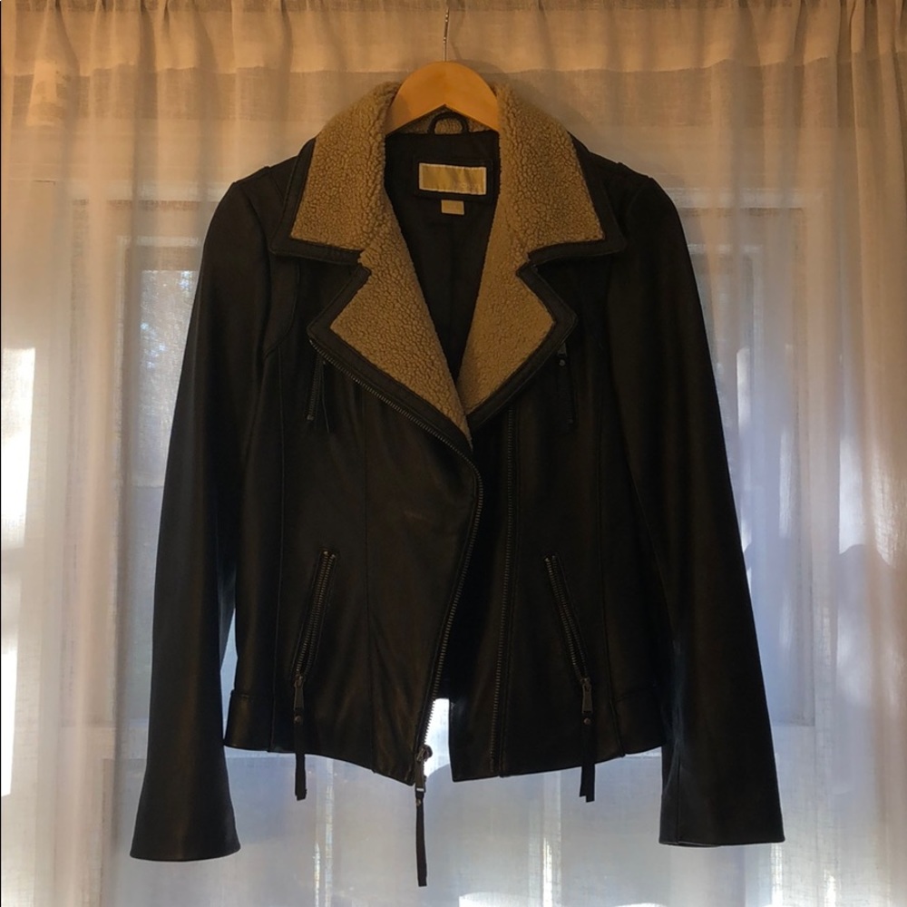 Michael Kors Women’s Leather Jacket Medium Black